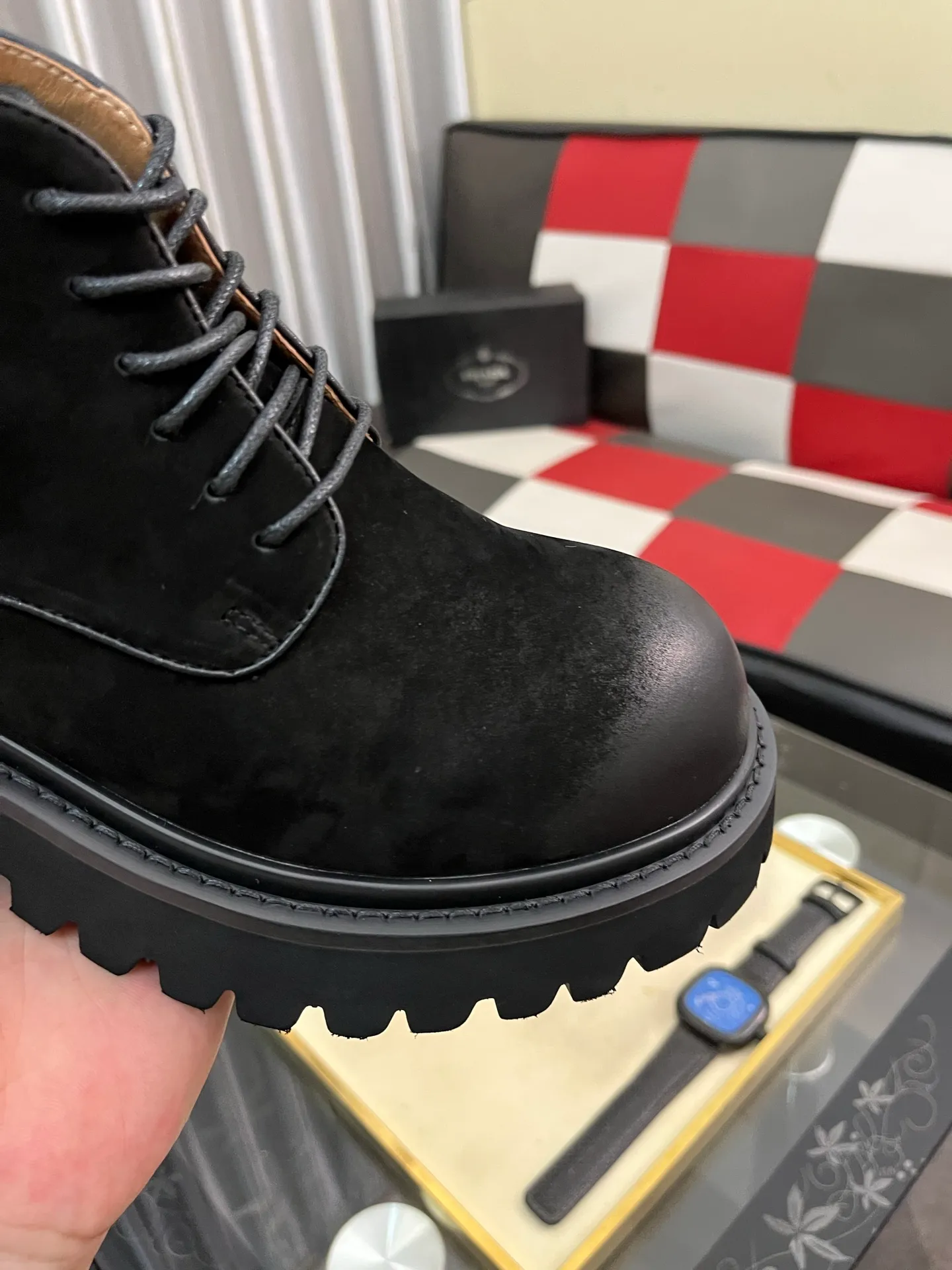 Men's shoes 💰560⌚️⌚️【PRADA】Prada - High-end quality original order·Formal leather shoes - Upper: imported 🔝 tumbled calf leather, hand-stitched mark thread, brand metal fastener cross-arm decoration - Lining: water-dyed cowhide - Outsole: ultra-light TR·rubber; molded outsole -Super high quality control·Fine workmanship: highlighted (high-end·luxury·grade) -Size :38-44